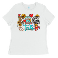 White ekg tech Ladies Tee - OliviaCreatesArt