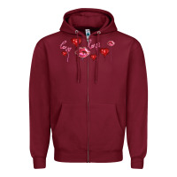 Burgundy love and  love balloons Zipper Hoodie - AdoDesignShop