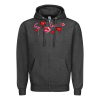 Charcoal Heather love and  love balloons Zipper Hoodie - AdoDesignShop