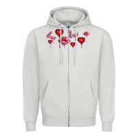Dove Grey love and  love balloons Zipper Hoodie - AdoDesignShop