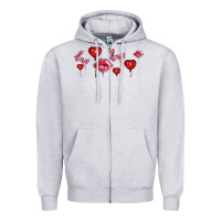 Heather Grey love and  love balloons Zipper Hoodie - AdoDesignShop