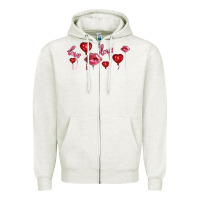 Oatmeal Heather love and  love balloons Zipper Hoodie - AdoDesignShop