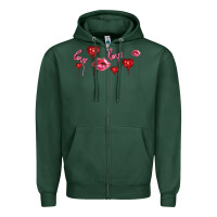 Sports Green love and  love balloons Zipper Hoodie - AdoDesignShop
