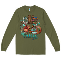 Army Green One Loved Nurse Long Sleeve Tee - FaDigitalArtStudio