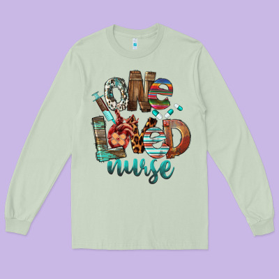 One Loved Nurse Long Sleeve Tee Designed By Fadigitalartstudio