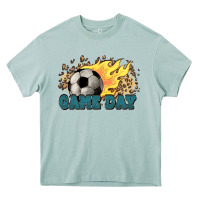 Arona Game day Soccer leopard flames fireball Heavy Core Tee - HowdyJamesFarm