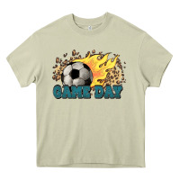 Mossy Game day Soccer leopard flames fireball Heavy Core Tee - HowdyJamesFarm
