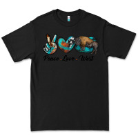 Black peace love west bison Premium Tee - RanaPortraitStore