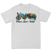 Dove Grey peace love west bison Premium Tee - RanaPortraitStore