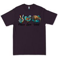 Plum peace love west bison Premium Tee - RanaPortraitStore