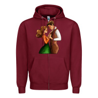Burgundy valentines day couple Zipper Hoodie - AdoDesignShop