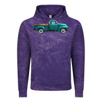 Cloud Purple western truck side view Vintage Hoodie - FaDigitalArtStudio