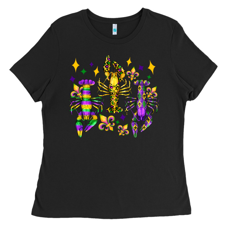 Mardi Gras Craw Fish Olivia Ladies Tee by OliviaCreatesArt | Teevron