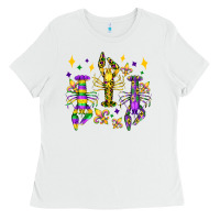 White mardi gras craw fish olivia Ladies Tee - OliviaCreatesArt