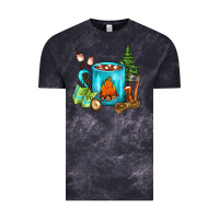 Cloud Black Camping Coffee Vintage Tee - FaDigitalArtStudio
