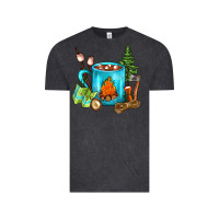 Vintage Black Camping Coffee Vintage Tee - FaDigitalArtStudio