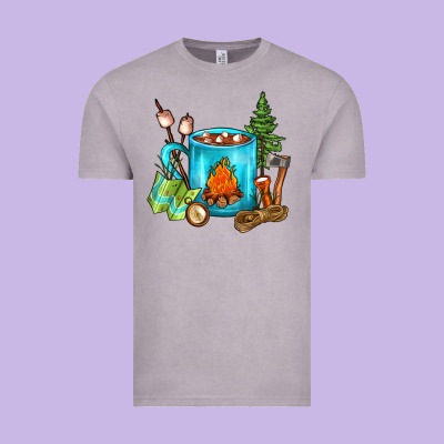 Camping Coffee Vintage Tee Designed By Fadigitalartstudio