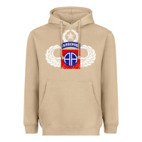 Mushroom 82nd Airborne Div Parachutist Wings and Patch - Distressed Heavyweight Hoodie - baoMotion