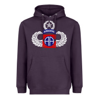 82nd Airborne Div Parachutist Wings And Patch - Distressed Heavyweight Hoodie | Teevron