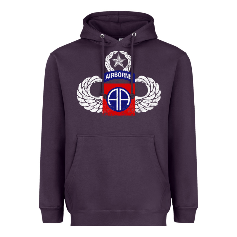 82nd Airborne Div Parachutist Wings And Patch - Distressed Heavyweight Hoodie by baoMotion | Teevron