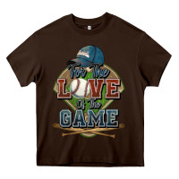 Chocolate Brown for the love of the game baseball Heavy Core Tee - HowdyJamesFarm