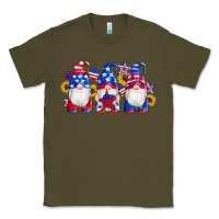 Army Green american flag gnomes sunflowers star Classic Tee - Artiststas