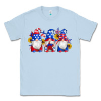 Dusty Blue american flag gnomes sunflowers star Classic Tee - Artiststas