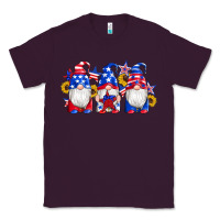 Plum american flag gnomes sunflowers star Classic Tee - Artiststas