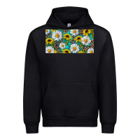 Black Sunflower And Daisy With Leopard Urban Hoodie - RanaPortraitStore