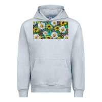 Heather Grey Sunflower And Daisy With Leopard Urban Hoodie - RanaPortraitStore