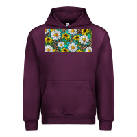 Mauve Wine Sunflower And Daisy With Leopard Urban Hoodie - RanaPortraitStore