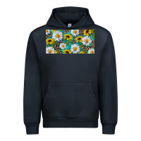 Navy Sunflower And Daisy With Leopard Urban Hoodie - RanaPortraitStore