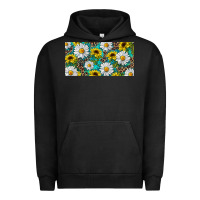 Pigment Black Sunflower And Daisy With Leopard Urban Hoodie - RanaPortraitStore