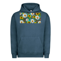 Pigment Midnight Navy Sunflower And Daisy With Leopard Urban Hoodie - RanaPortraitStore