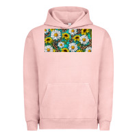 Pigment Salmon Sunflower And Daisy With Leopard Urban Hoodie - RanaPortraitStore