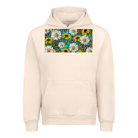 Sandshell Sunflower And Daisy With Leopard Urban Hoodie - RanaPortraitStore