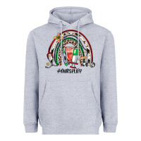 Heather Grey Christmas nurselife rainbow Heavyweight Hoodie - JahusDesignShop