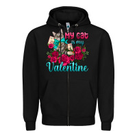 Black my cat is my valentine Zipper Hoodie - AdoDesignShop