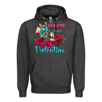 Charcoal Heather my cat is my valentine Zipper Hoodie - AdoDesignShop