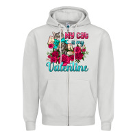 Dove Grey my cat is my valentine Zipper Hoodie - AdoDesignShop