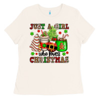 Bone just a girl who loves christmas Ladies Tee - OliviaCreatesArt
