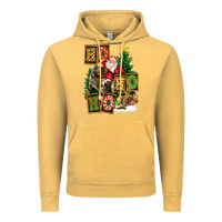 Vintage Mustard Christmas Trex Ho Ho Ho Santa Vintage Hoodie - FaDigitalArtStudio