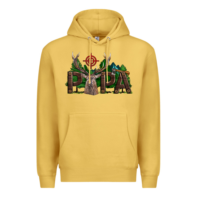 Western Papa Deer Hunting Premium Hoodie by LillyAllenDesigns | Teevron