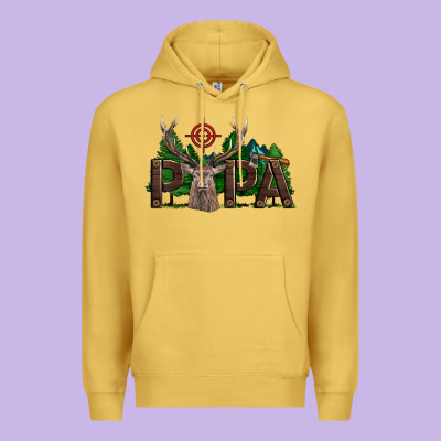 Western Papa Deer Hunting Premium Hoodie Designed By Lillyallendesigns