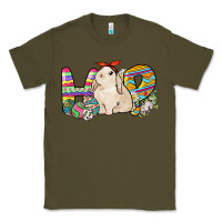 Army Green Hop rabbit Easter Day Classic Tee - HowdyJamesFarm