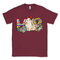 Burgundy Hop rabbit Easter Day Classic Tee - HowdyJamesFarm