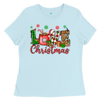 Baby Blue love christmas Ladies Tee - OliviaCreatesArt
