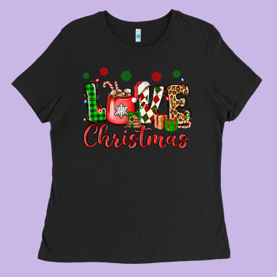 Love Christmas Ladies Tee Designed By Oliviacreatesart