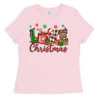 Bubblegum Pink love christmas Ladies Tee - OliviaCreatesArt