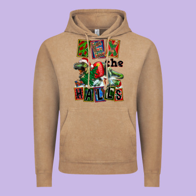 Rex The Halls Vintage Hoodie Designed By Fadigitalartstudio